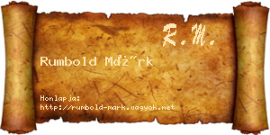 Rumbold Márk névjegykártya